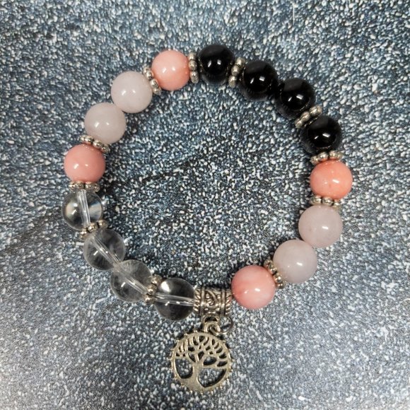 Pink Quartzite Tree Charm Bracelet by Ulara Moon - Picture 4 of 7